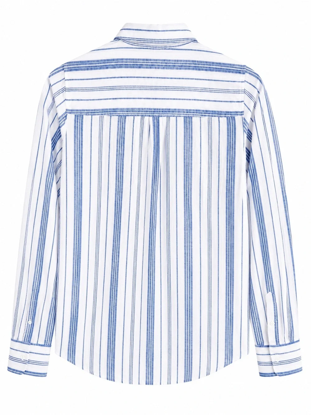 J. Crew White Shirt with Blue Vertical Stripes